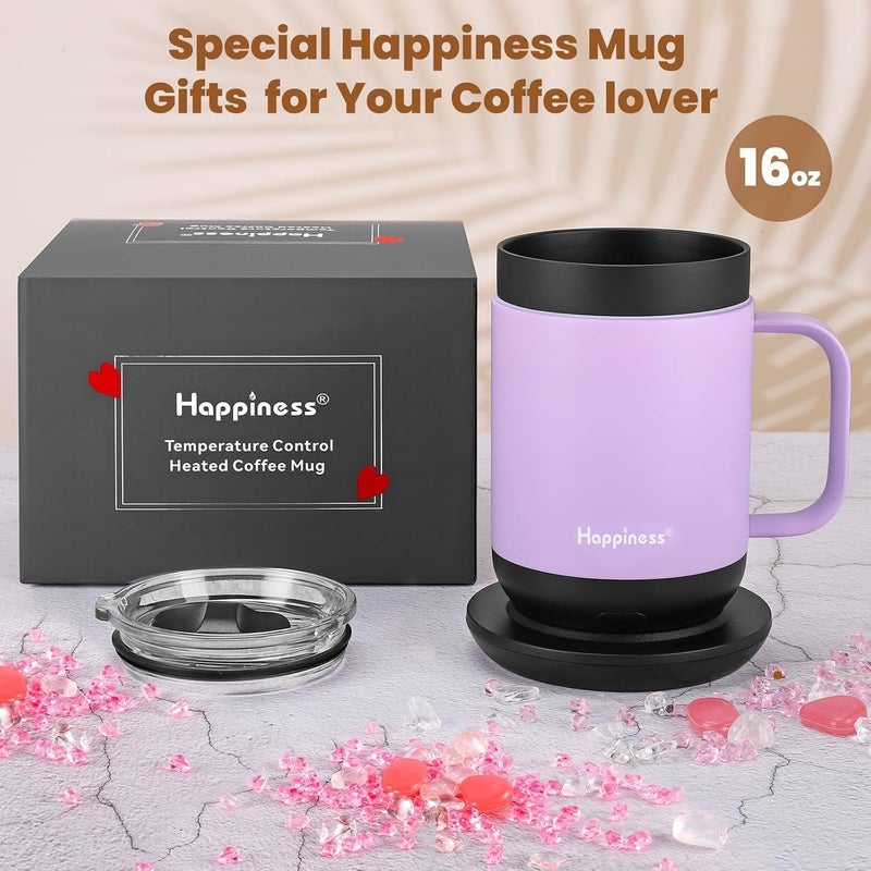 HAPPINESS Smart Heated Coffee Mug,16oz Rechargeable Electric Self Heating Temperature Control Coffee Cup - Image 4